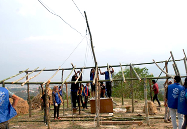 RiseNepal Team Build Semi Permanent Shelters in Nepal